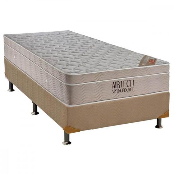 Imagem de Cama Box Solteirão Mola Ensacada Airtech 108X198X65 Ortobom