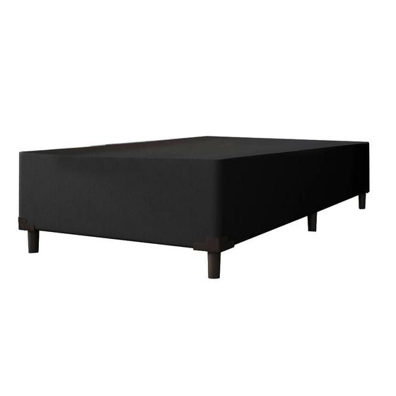 Imagem de Cama Box Solteiro 0,88m com 38cm de Altura Suede Prince Preto