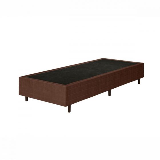 Imagem de Cama Box Solteiro 088x188x26cm Applauso Tecido Marrom ApoloSpuma