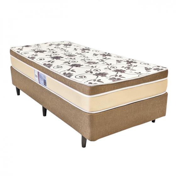 Imagem de Cama Box Solteiro 49cmx88cmx188cm Viena Anjos Colchões Marrom/Creme