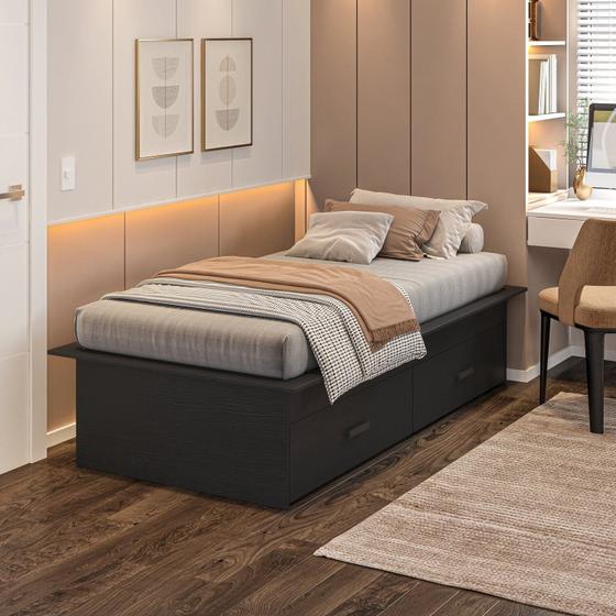 Imagem de Cama Box Solteiro Adulto com 2 Gavetas Deva Yescasa