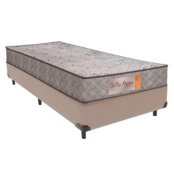 Imagem de Cama + Box Solteiro Bege Orthoprime Comfort Ortopédico D28 78x188