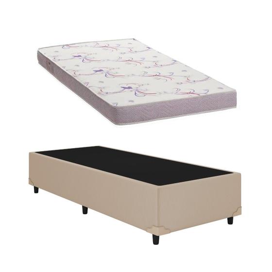 Imagem de Cama Box Solteiro Blindado Colchão D20 Dream Soft 88x188 Bege - Ortobom