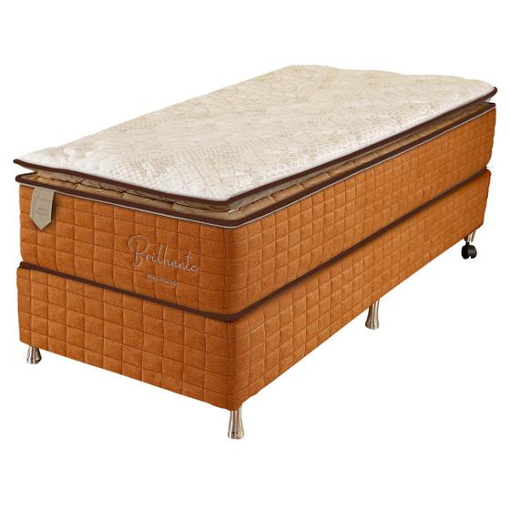 Imagem de Cama Box Solteiro (Box + Colchão) 88X188X71 Brilhante Prorelax Molas Ensacadas Pillow Top - Terracota