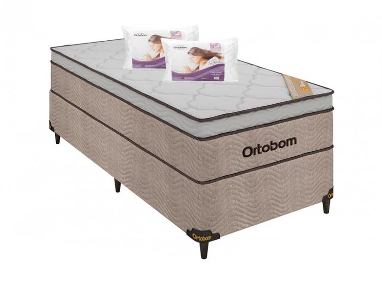 Cama Box Solteiro (Box + Colchão) Ortobom de Mola - Ortotech 61cm de ...