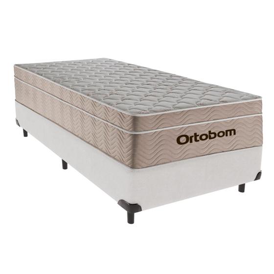 Imagem de Cama Box Solteiro Branco e Colchão Airtech Springpocket Molas Ensacadas Ortobom