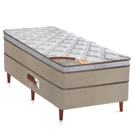 Imagem de Cama Box Solteiro Castor Revolution Pocket Hibrido 88x188x54 + Box Castor