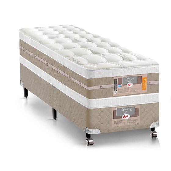 Imagem de Cama Box Solteiro Castor Silver Star Air Double Face Pocket 88x188x61 + Box Castor Bege