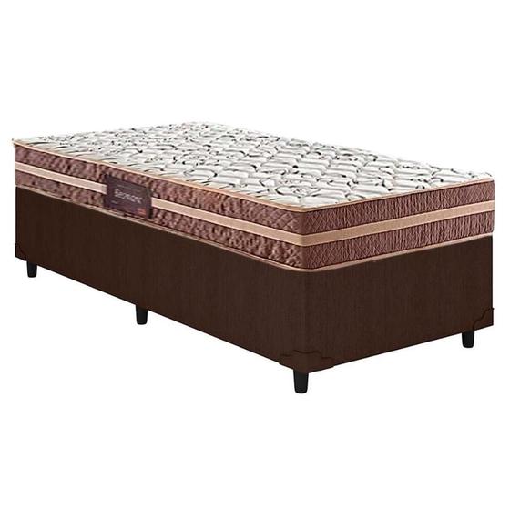 Imagem de Cama Box Solteiro: Colchão Anatômico Herval D28/AG65 Bermont + Base CRC Courano Brown(88x188)