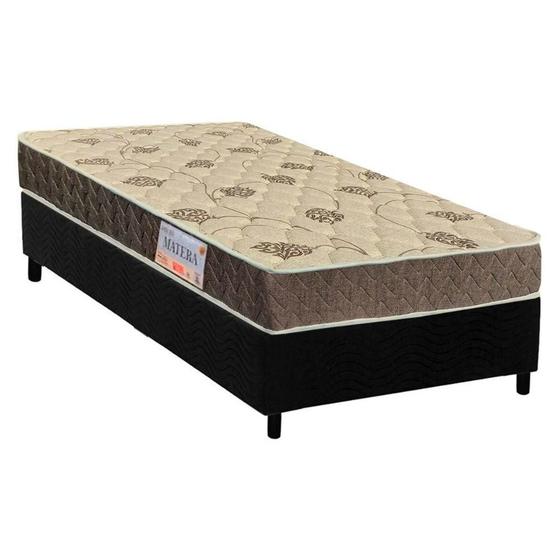 Imagem de Cama Box Solteiro: Colchão Anatômico Orthoflex D33/EP  Matera + Base CRC Suede Black(88x188)