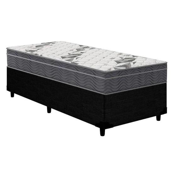 Cama Box Solteiro: Colchão Anatômico Ortobom D33/EP Airtech 100 + Base CRC Courano Black(88x188) Menor preço em Cama Box Solteiro: Colchão Anatômico Ortobom D33/EP Airtech 100 + Base CRC Courano Black(88x188)