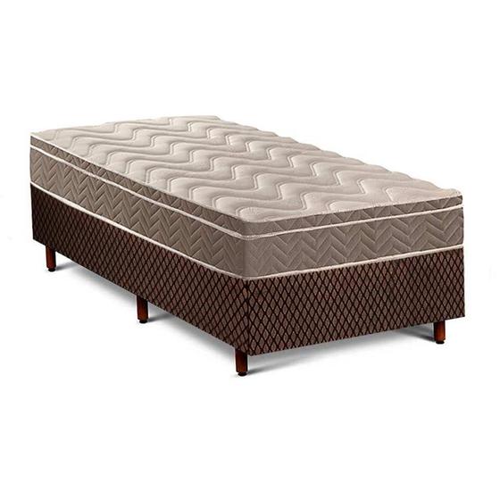 Imagem de Cama Box Solteiro: Colchão Anatômico Paropas D33/EP Confort Ultra Firme + Base CRC Fantasy Brown(88x188)