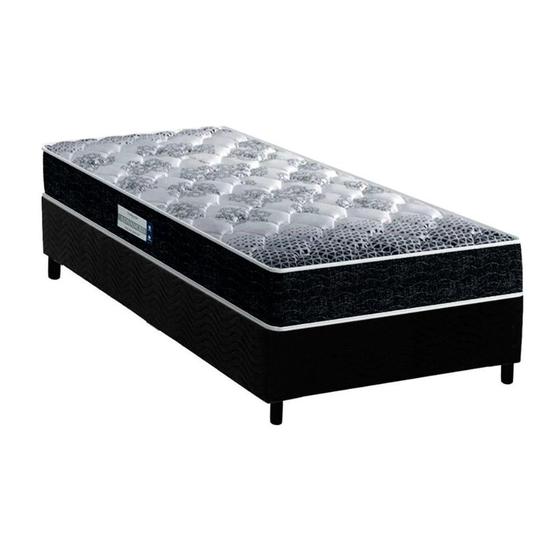 Imagem de Cama Box Solteiro: Colchão Anatômico Probel D33/EP Advanced Tech1500 + Base CRC Suede Black(88x188)