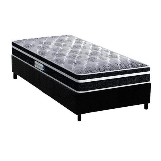 Imagem de Cama Box Solteiro: Colchão Anatômico Probel D33/EP Advanced Tech1500 Plus + Base CRC Suede Black(88x188)