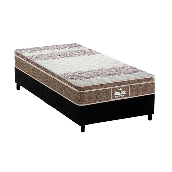 Imagem de Cama Box Solteiro: Colchão Anatômico Probel D33/EP  Guarda Costas Próintense Plus + Base CRC Suede Black(88x188)