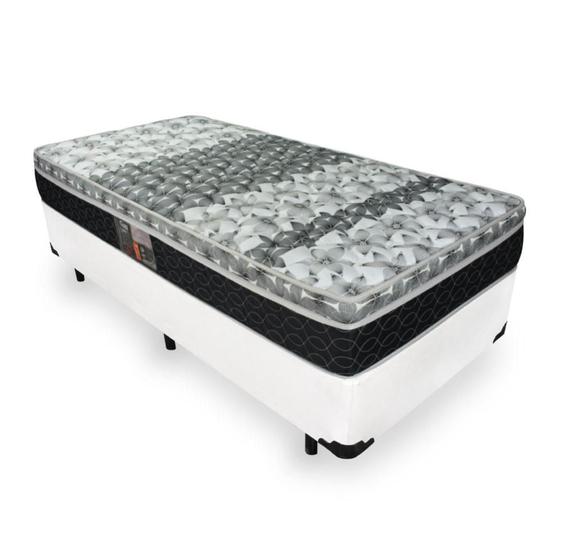 Imagem de Cama Box Solteiro + Colchão De Molas - Castor - Class Tecnopedic One Face 88x188x60cm