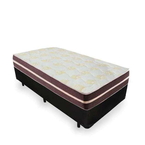 Imagem de Cama Box Solteiro + Colchão de Molas Ensacadas Classic Brow Firme para 120 kilos 88x188x60cm