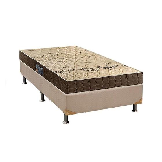 Imagem de Cama Box Solteiro: Colchão Espuma Anjos D28 Confort  + Base CRC Suede Clean(88x188)