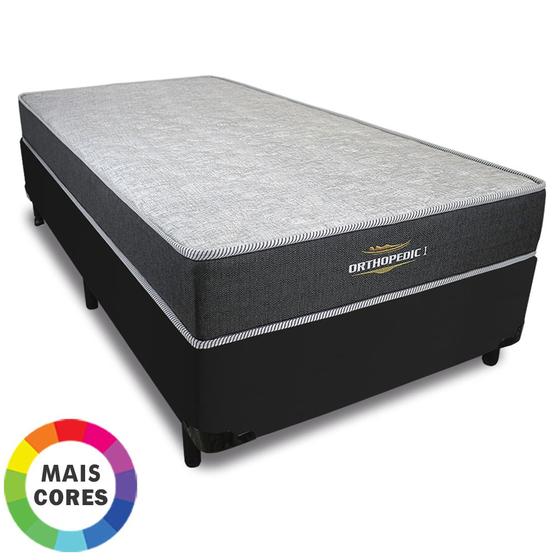 Imagem de Cama Box Solteiro + Colchão Espuma D33 Ortopédico 78x188x58cm Orthopedic l Várias Cores V-Store