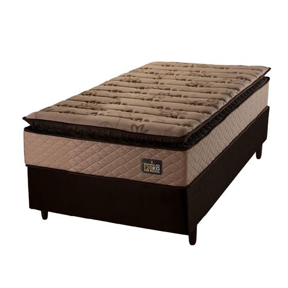 Cama Box Solteiro Colchão Espuma D33 Pillow Top Van Gogh 88x188x67cm Marrom Hellen Imagem de Cama Box Solteiro Colchão Espuma D33 Pillow Top Van Gogh 88x188x67cm Marrom Hellen