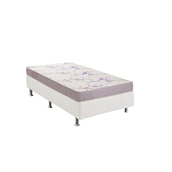 Imagem de Cama Box Solteiro: Colchão Espuma Ortobom Physical Resistente + Base CRC Courano White(88x188)