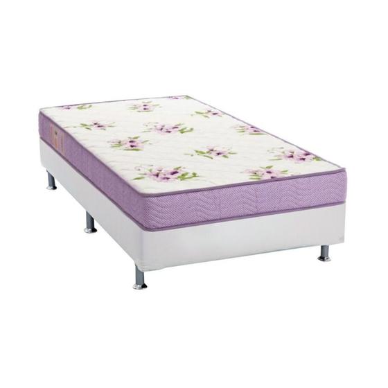 Imagem de Cama Box Solteiro: Colchão Espuma Ortobom Physical Super Resistente + Base CRC Courano White(78x188)
