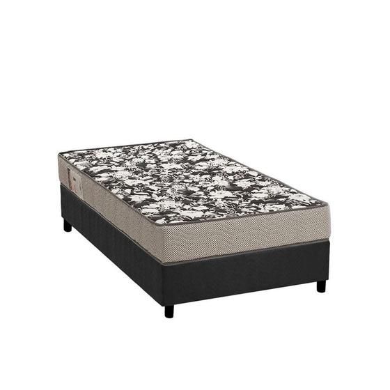 Imagem de Cama Box Solteiro: Colchão Espuma Ortobom Physical Ultra Resistente + Base CRC Suede Gray(88x188)
