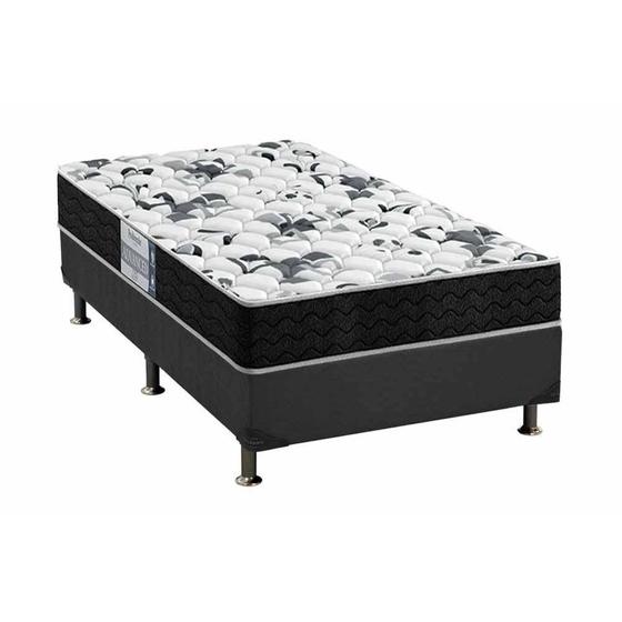 Imagem de Cama Box Solteiro: Colchão Espuma Probel D28/EP Anatômico Advanced Tech1000 + Base CRC Suede Gray(88x188)