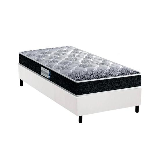 Imagem de Cama Box Solteiro: Colchão Espuma Probel D33/EP Anatômico Advanced Tech1500 + Base CRC Suede White(88x188)
