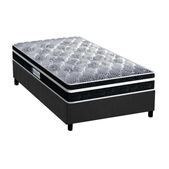 Imagem de Cama Box Solteiro: Colchão Espuma Probel D33/EP Anatômico Advanced Tech1500 Plus + Base CRC Suede Gray(88x188)