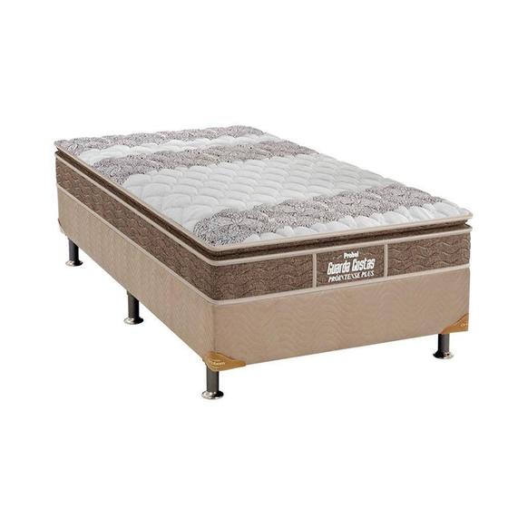 Imagem de Cama Box Solteiro: Colchão Espuma Probel D33/EP Anatômico Guarda Costas Próintense Plus + Base CRC Suede Clean(88x188)