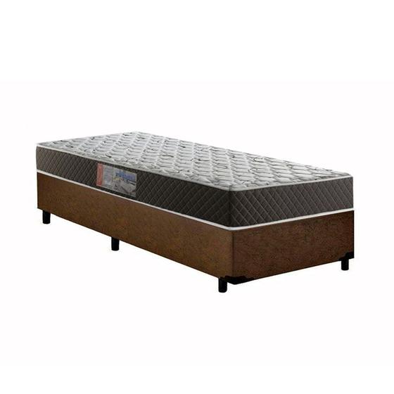 Imagem de Cama Box Solteiro Colchão Mola Bonel Belos Sonhos + Box Suede 60x88x188