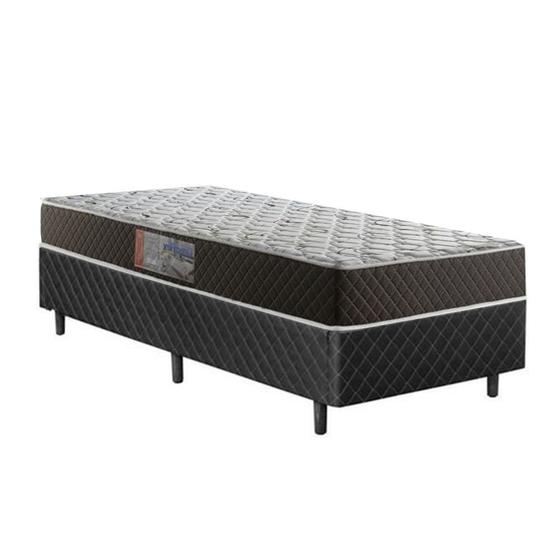 Imagem de Cama Box Solteiro Colchão Mola Bonnel Acolchões + Box Poliéster 60x88x188