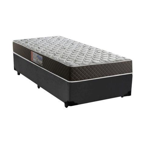 Imagem de Cama Box Solteiro Colchão Mola Bonnel Belos Sonhos + Box Sintético 60x88x188 Bege