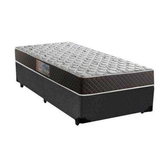 Imagem de Cama Box Solteiro Colchão Mola Bonnel Belos Sonhos + Box Sintético 60x88x188 Preto