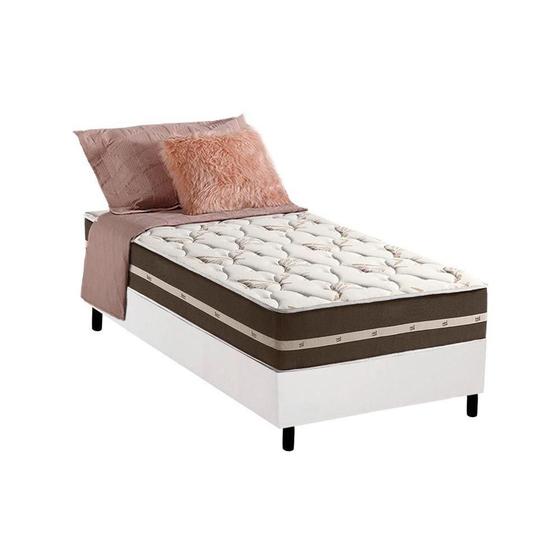 Imagem de Cama Box Solteiro: Colchão Molas Anjos Superlastic Classic + Base CRC Courano Branco(88x188)