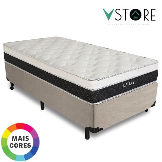 Cama Box Solteiro + Colchão Molas Ensacadas Dallas D33 88x188x58cm Várias Cores Menor preço em Cama Box Solteiro + Colchão Molas Ensacadas Dallas D33 88x188x58cm Várias Cores
