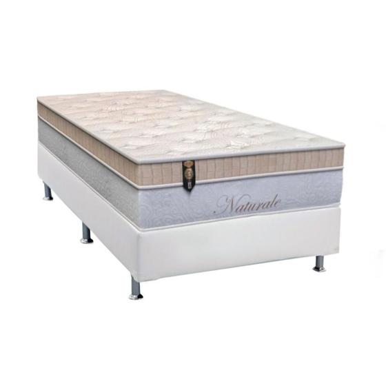 Imagem de Cama Box Solteiro: Colchão Molas Ensacadas Orthoflex MasterPocket  Naturale + Base CRC Courano White(88x188)