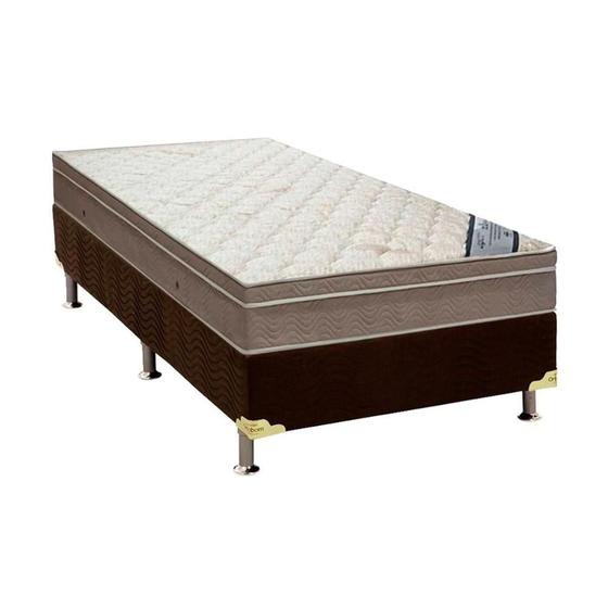 Imagem de Cama Box Solteiro: Colchão Molas SuperPocket Ensacadas Ortobom  Light Saúde + Base CRC Suede Brown(88x188)