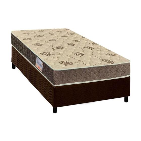 Imagem de Cama Box Solteiro: Colchão Ortopédico Orthoflex D33/EP Anatômico Matera + Base CRC Suede Brown(88x188)