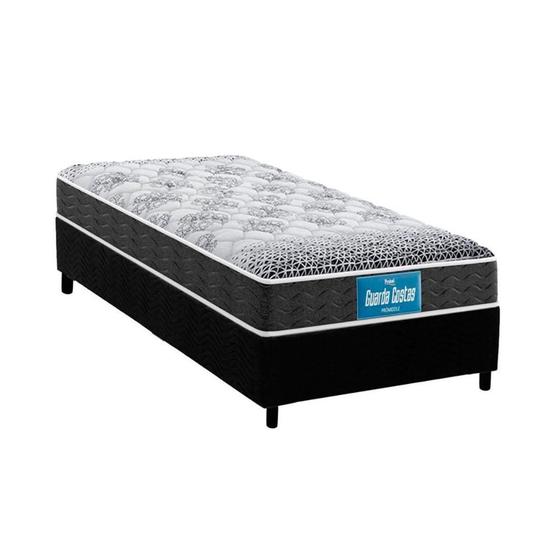 Cama Box Solteiro: Colchão Ortopédico Probel D28/EP Anatômico Guarda Costas Prómiddle + Base CRC Suede Black(88x188) Menor preço em Cama Box Solteiro: Colchão Ortopédico Probel D28/EP Anatômico Guarda Costas Prómiddle + Base CRC Suede Black(88x188)