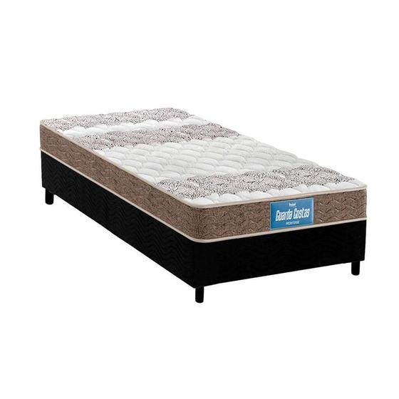 Imagem de Cama Box Solteiro: Colchão Ortopédico Probel D33/EP Anatômico Guarda Costas Próintense Double Face + Base CRC Suede Black(88x188)