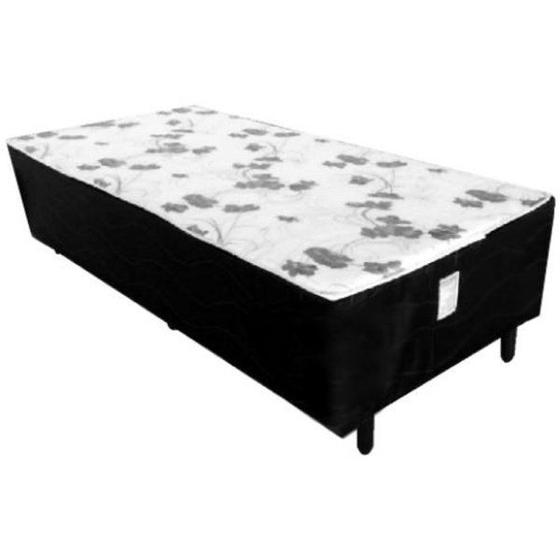 Imagem de Cama Box Solteiro Conjugada Unyco D28 Ortopédico Floral e Preta