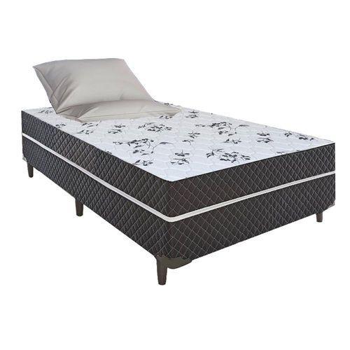 Imagem de Cama Box Solteiro Conjugada Unyco D28 Ortopédico Floral e Preta