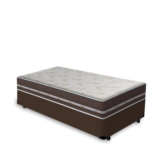 Imagem de Cama Box Solteiro King Marrom + Colchão De Molas - Anjos - Classic Superlastic - 78x188x47cm