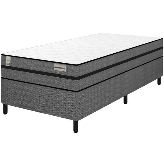 Cama Box Solteiro Mola Pocket Smart Milano Plumatex Menor preço em Cama Box Solteiro Mola Pocket Smart Milano Plumatex