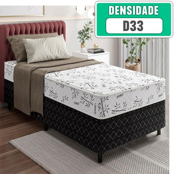 Imagem de Cama Box Solteiro Molas Ensacadas Espuma D33 Ultra Confort 88x188x50cm Vstore