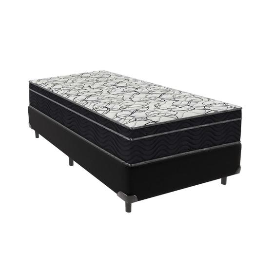 Imagem de Cama Box Solteiro Preto e Colchão Ortobom Extra Firme D45