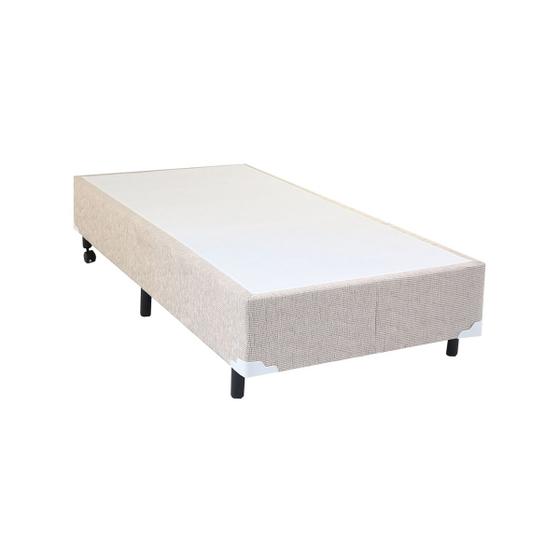 Imagem de Cama Box Solteiro Simples Mega Colchões Chenille Blanc - 088x188
