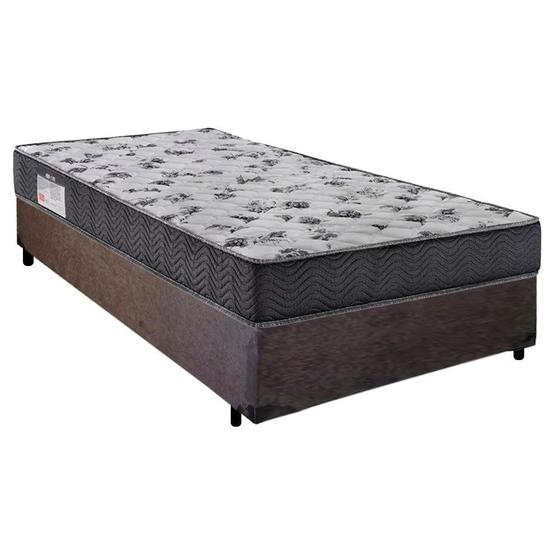 Imagem de Cama Box Solteiro Suede + Colchão De Espuma D33 - Sereneprime - 88cm marrom
